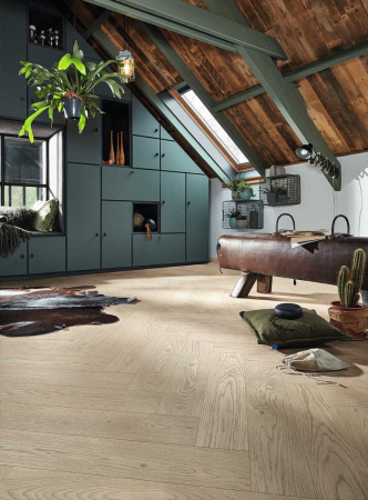 Meister Lindura HS 500 Classic Arctic White Oak 8927 Herdet Tregulv Fiskeben, Meister